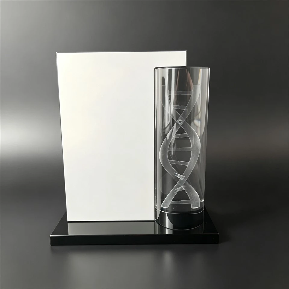 3D Helix Crystal Glass Desk Trophy high quality