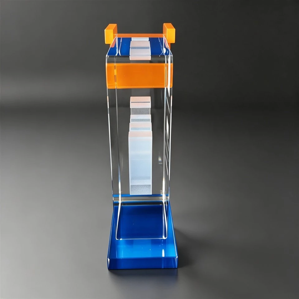 Dual Hue Laser Etched Crystal Award best