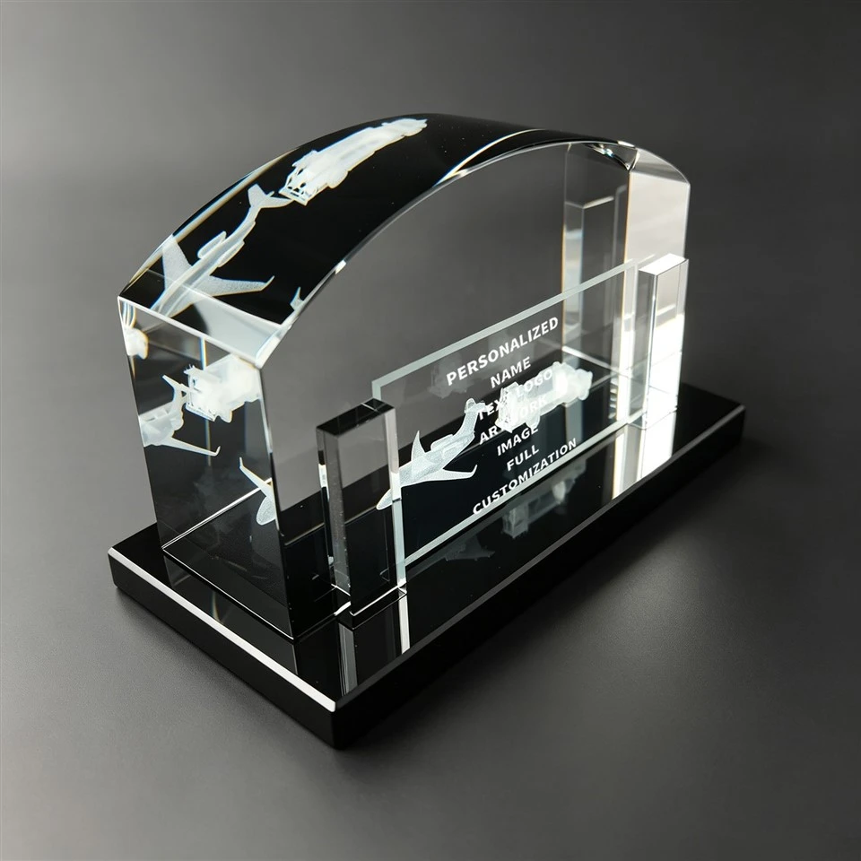 Custom Arch Crystal Glass Desk Trophy best