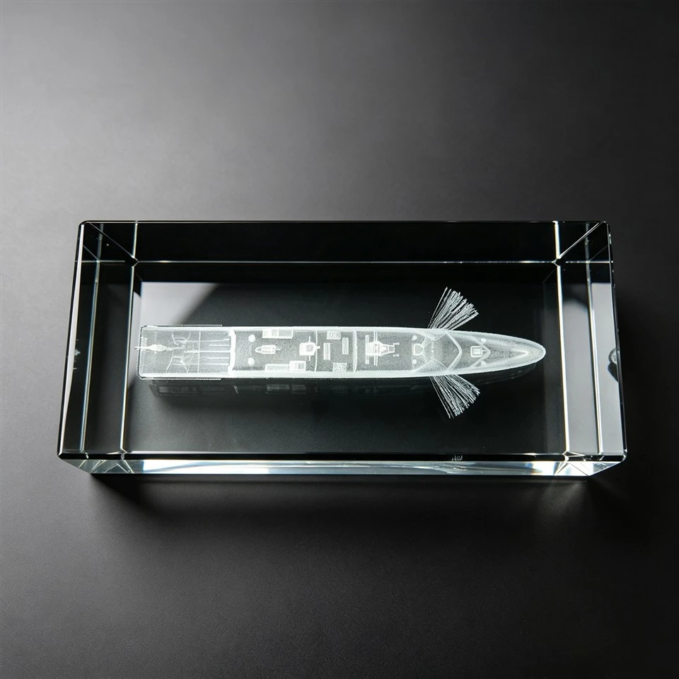 Personalized Navy Ship Crystal Desk Award best