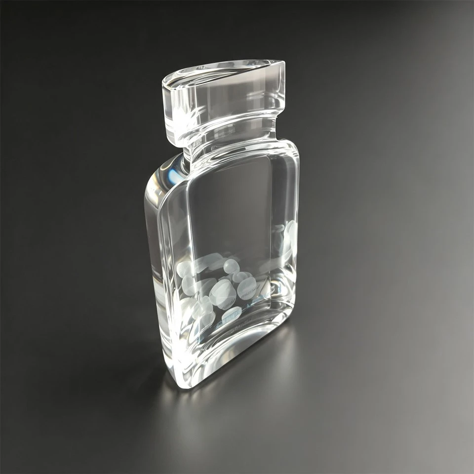 Pill Bottle Shaped Custom Crystal Block high quality